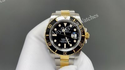 K Factory Rolex Submariner 41mm 3235 Movemenet Black Face TT YG Band Watch